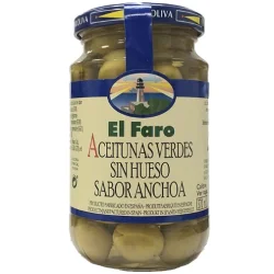 ACEITUNA VERDES AROMATICAS DESHUESADA EL FARO350 GR