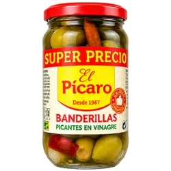 BANDERILLA PICANTE CON TROZO DE PEPINILLO EL PICARO 290 GR