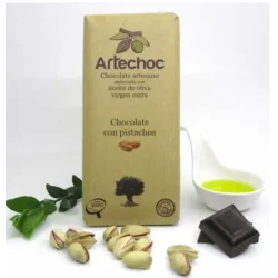 CHOCOLATE NEGRO ARTESANAL CON AOVE Y PISTACHOS 105 GR