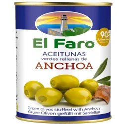 ACEITUNA MANZANILLA RELLENA CON ANCHOA EL FARO 4000 GR